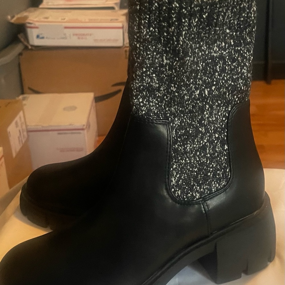 Universal Thread Black Boots Black Euc - image 4